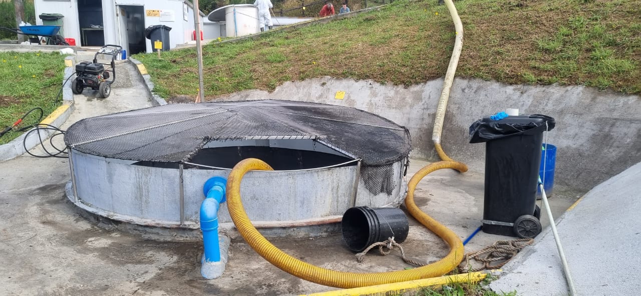 Mantenimiento de estanques decantador y de ecualización – Salmones de Chile